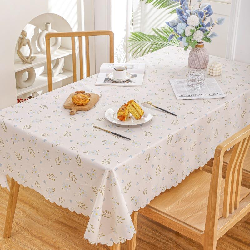Home Decoration Waterproof and Oil Proof Tablecloth Pastoral Printed Pattern Flowers Geometric Rectangular Dining Table Cloths Kitchen Accessories