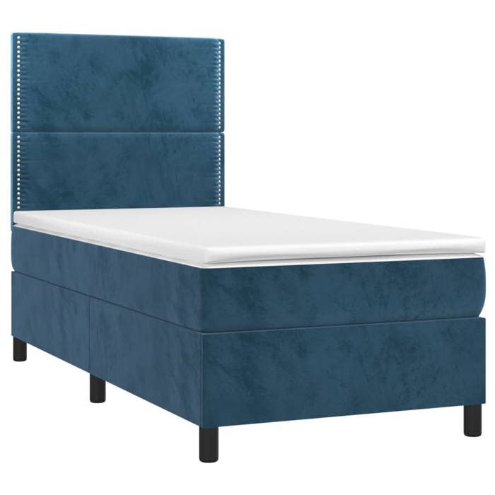 VidaXL Sommier à Lattes de Lit avec Matelas et LED, Lit Rembourré, Lit Simple, Lit Adulte de Chambre à Coucher Intérieur, 3136051