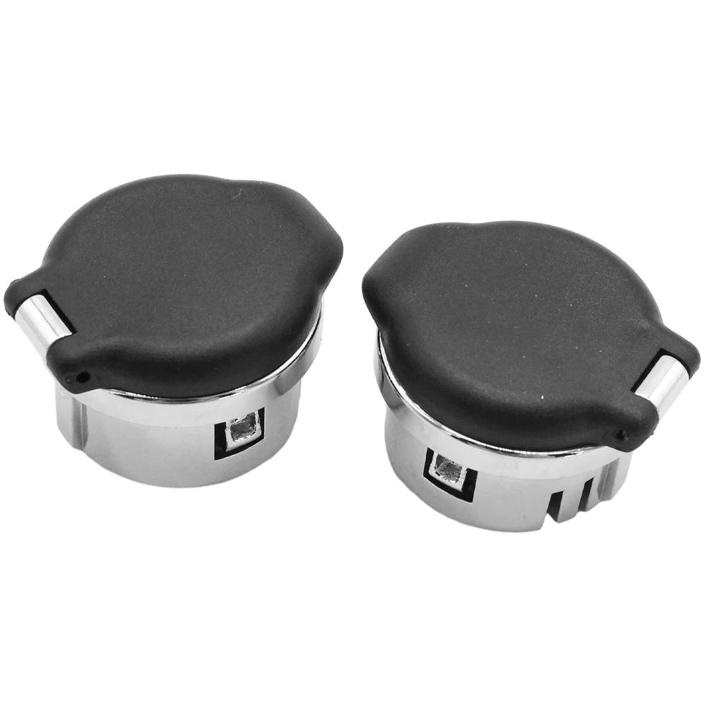 2pcs Dash Power Outlet Cover 12 Volt Power Outlet Plug With Chrome Pop-out Knob Dash Cover For Silverado Tahoe Sierra 2007-2013