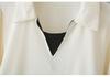 2026 Spring Plus Size Women's Long Sleeve Color Block 2-in-1 Cotton T-Shirt Slimming Top