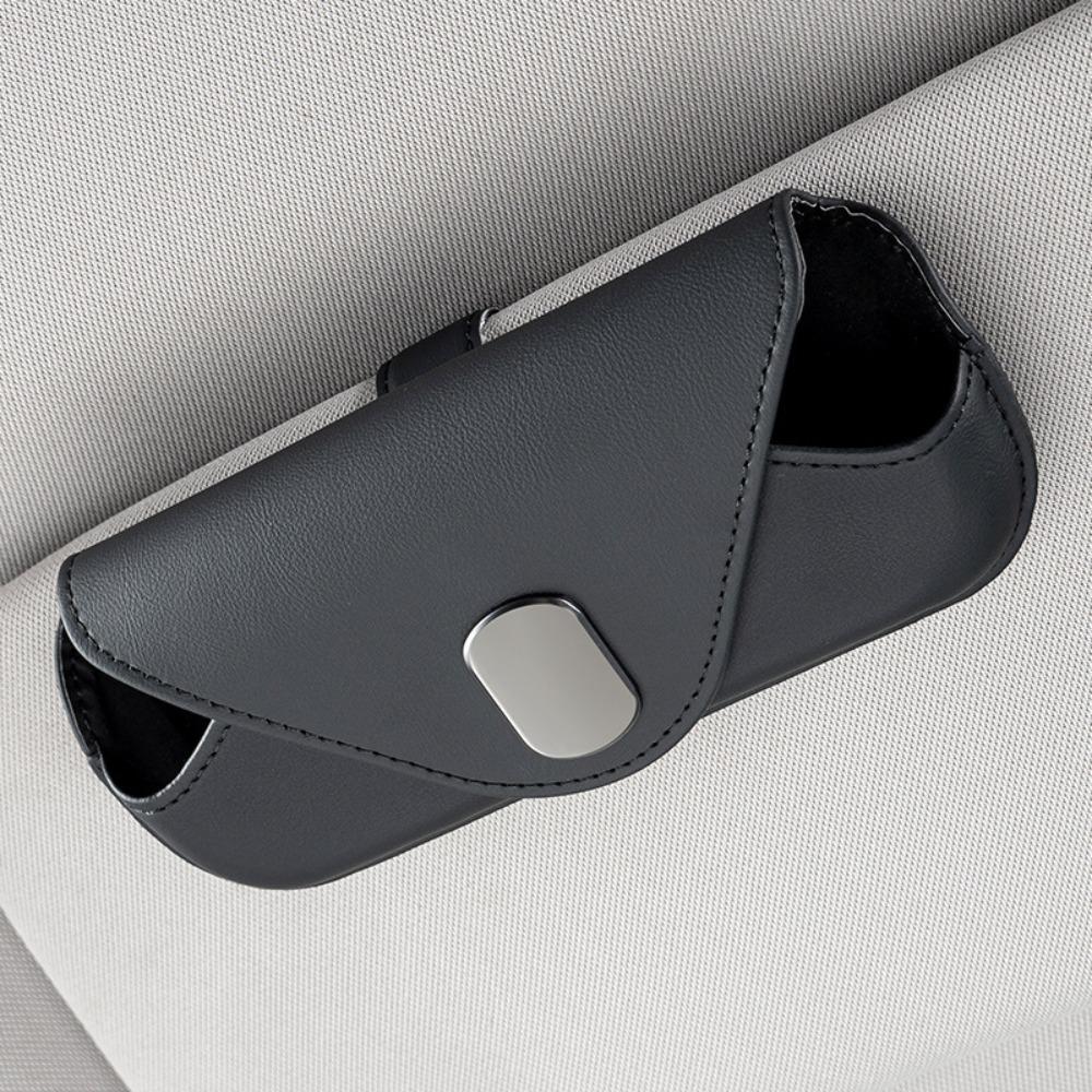 Magnetic Car Organizer Clip-on Sun Visor Glasses Case Car Mounted Glasses Bag  Interior Accessory