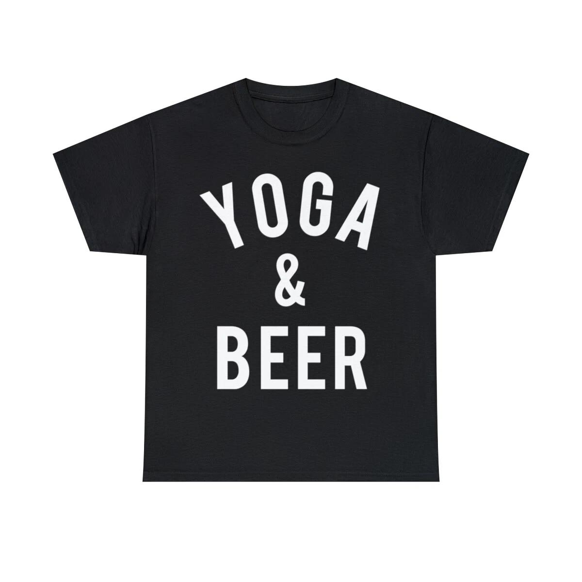 Yoga And Beer Graphic Tee Shirt, S-5XL M