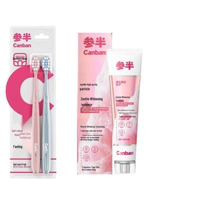 Sanban Velvet Clean Care Toothbrush & Zeolite Whitening Toothpaste Set