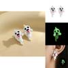 Stylish Halloween Ghost Earrings Chic Glow In The Dark Fashionable Studs For Women