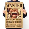 1 Piece Anime Luffy Gear 5 Bounty Wanted Posters Nika Zoro Ace Shanks Straw Hat Pirates Home Decor Craft Paper