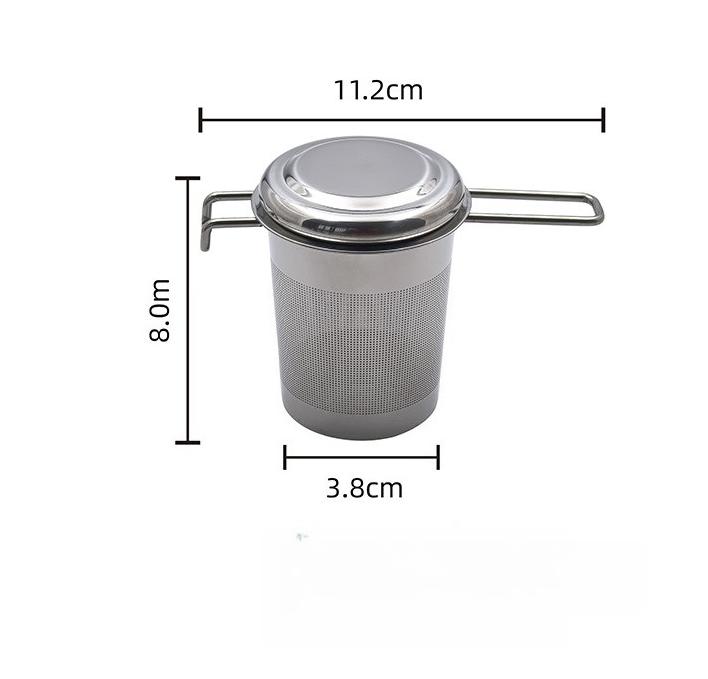 

1pcs Stainless Steel Tea Filter with Double Handles Cup Holder Double Ear Fixed Line Handle Lid Tea Set