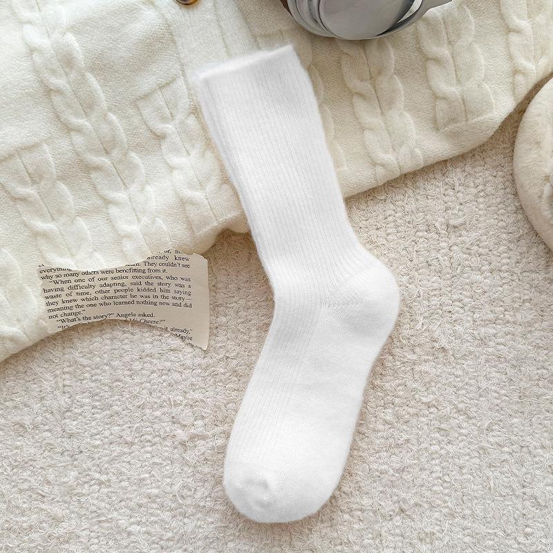 Zhuji Women's Soft Wool Fleece-Lined Socks - Thick, Warm Sleep Socks for Autumn and Winter