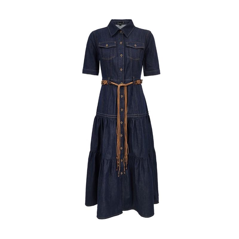 VEROMODA 2025 Summer Topstitching Denim A-Line Dress