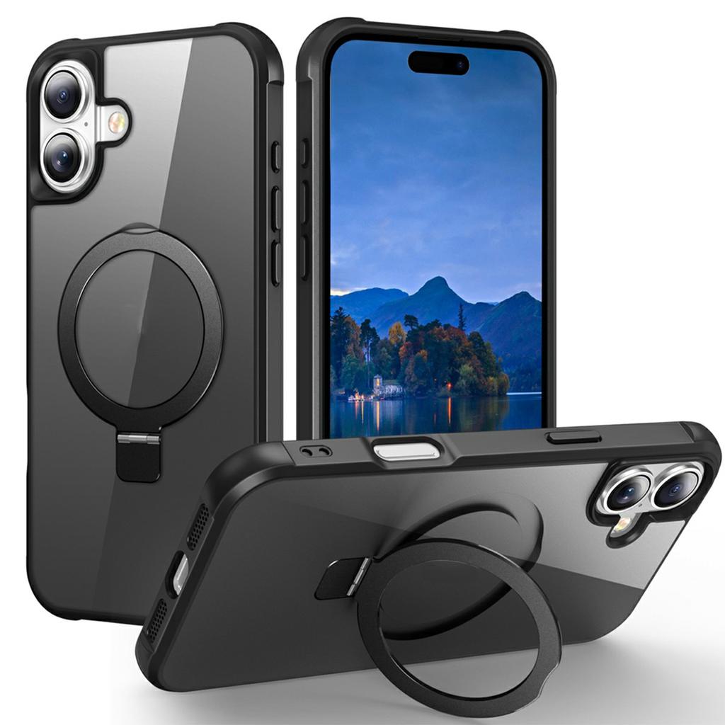 For iPhone 17 Case Compatible with MagSafe Ring Holder Kickstand TPU+PC Phone Cover