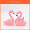 Eye-catching Pvc Flamingo Keychain Cake Topper Miniature Landscape Ornament