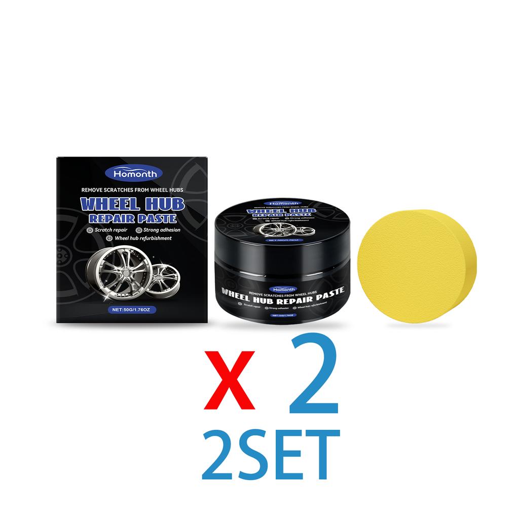 Alloy Wheel Cleaner Paste with Applicator Sponge Rim Polish Protector Removing Rust and Brake Dust Stains for Car Detailing 50g