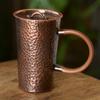 Pure Coppery Moscow Mule Coffee Mug Engraved Exquisite With a Lid Vintage Durable Beverage 350ml Tumbler Weave Handle Tea Cup