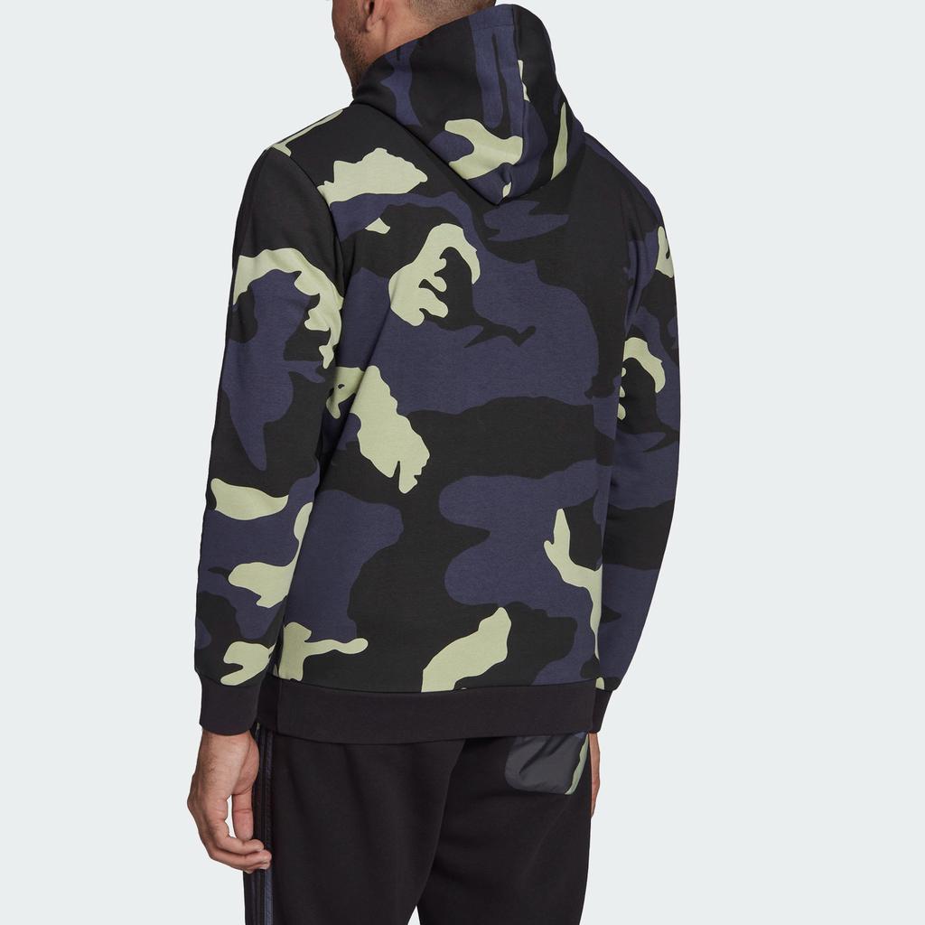 Adidas Originals Trefoil Camouflage Print Logo Hoodie Long Sleeve Men Hoodie Blue HF4882