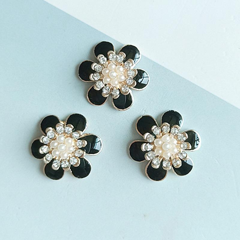

Engood 100Pcs Rhinestone Pearl Buttons Sewing Trim & Embellishments Craft Buckles for Wedding Party Clothes Decoration DIY Hair