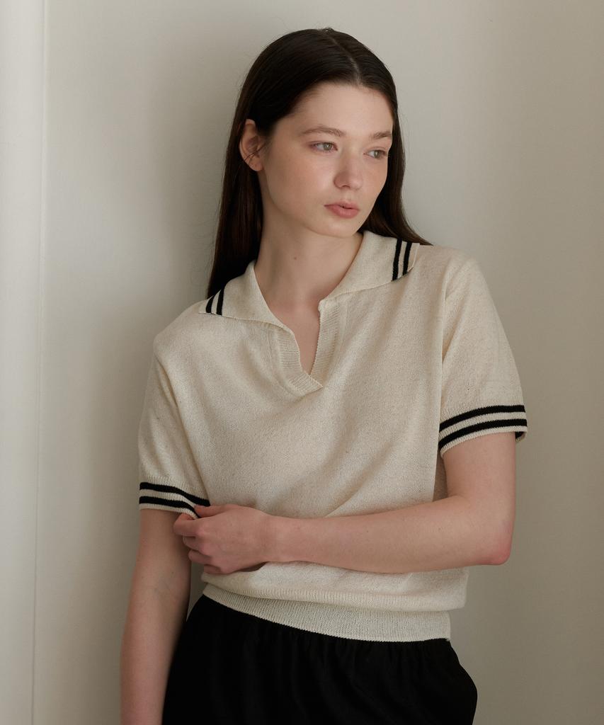 YUPPE Line Collar Knit_Beige