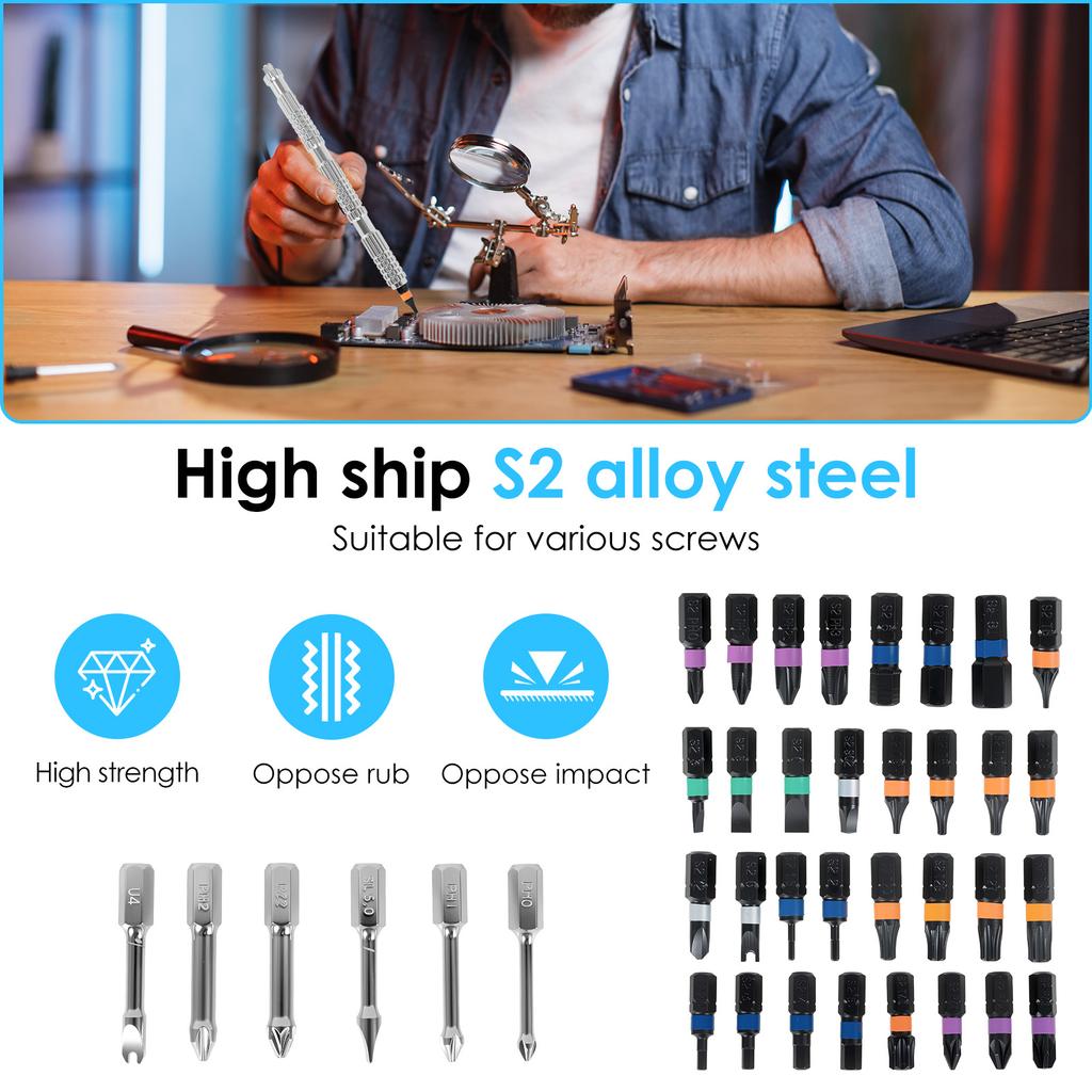 40 In 1 Magnetic Ratchet Screwdriver Set S2 Alloy Steel High Torque Ratchet Wrench Socket Set with Bits Repair Tool for Bicycle