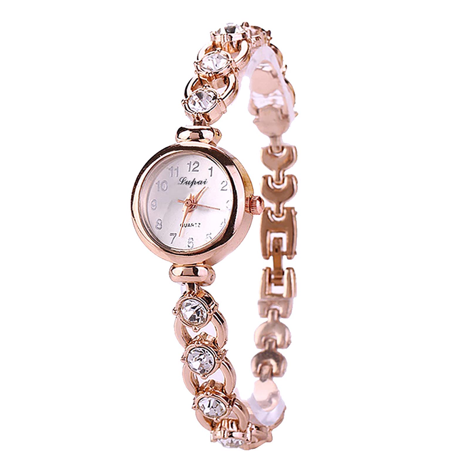 SHUIYUE Fashion Quartz Watch Clear Crystal Alloy Bracelet Ladies Bracelet Watch Ladies Wristwatch
