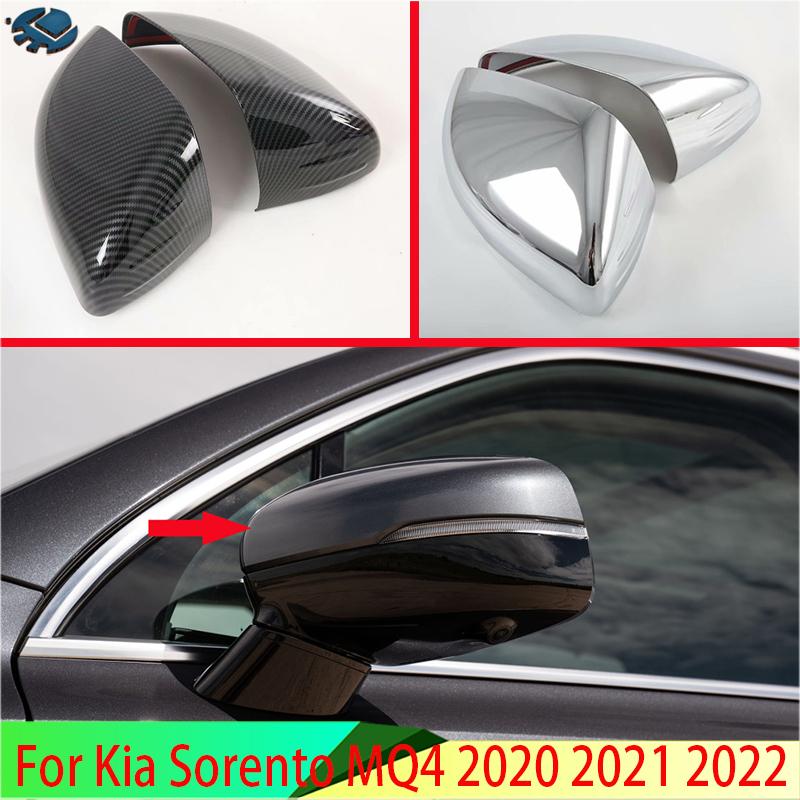 For Kia Sorento MQ4 Car Accessories ABS Chrome Door Side Mirror Cover Trim Rear View Cap Overlay Molding Garnish