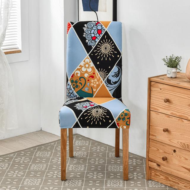 New Design Printed Colors Chair Furniture Covers Floral Modern Slipcover For Dinning Room Wedding Stretch Flexible Furniture Protector