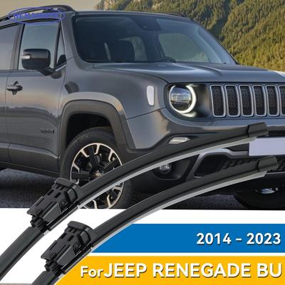 Pour Jeep Renegade BU 2014 - 2025 Balais d'essuie-glace avant sans cadre Caoutchouc Nettoyage Vitre 2024