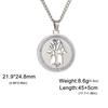 Tree of Life Clear Zircon Round Pendant Necklace Women Stainless Steel Gold Color Neck Chains Luxury Jewelry Wedding Gift