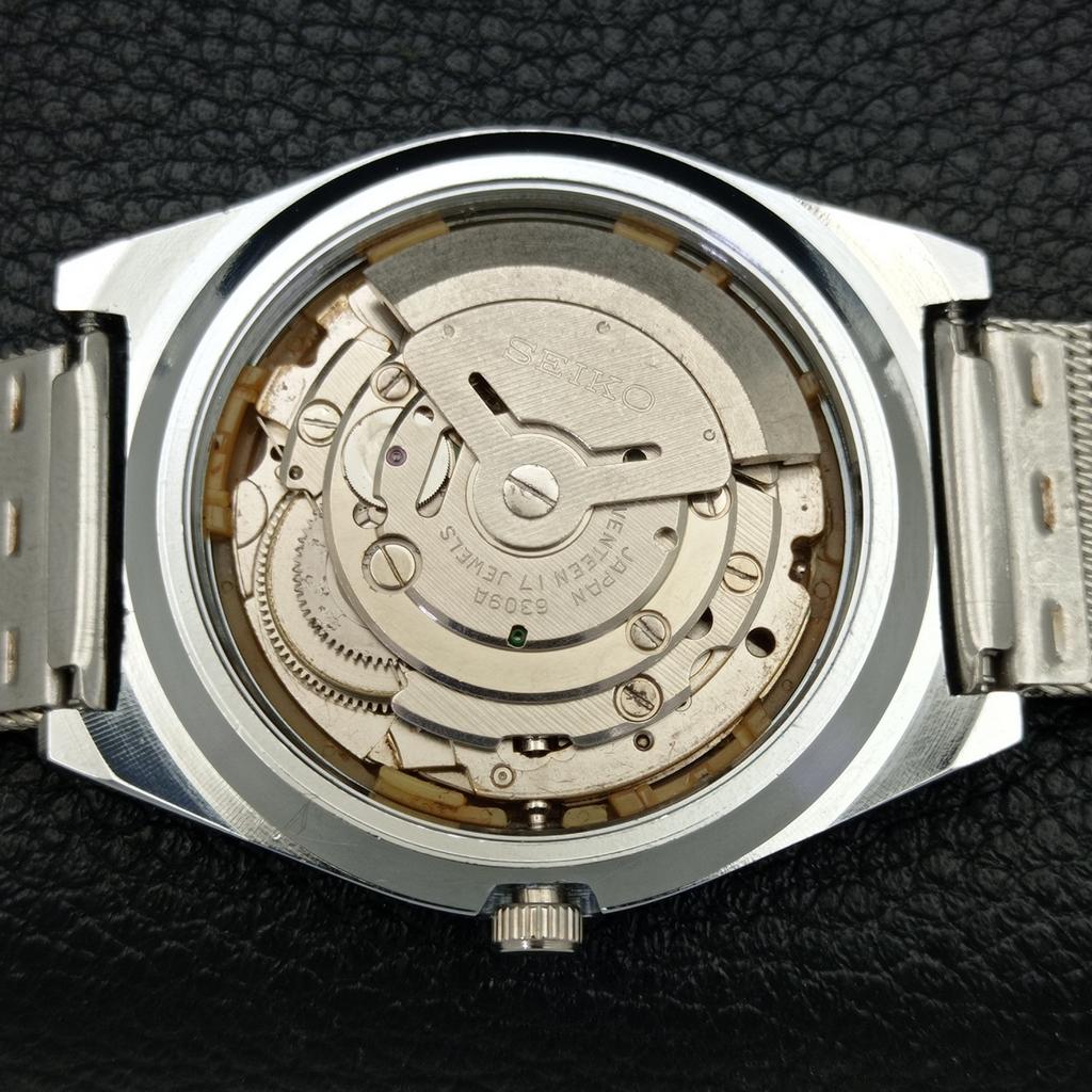 Seiko 5 AUTOMATIC JAPAN MENS 6309A REFURBISHED BLACK COLOR DIAL WATCH A440271-4 Sk-a440271-1