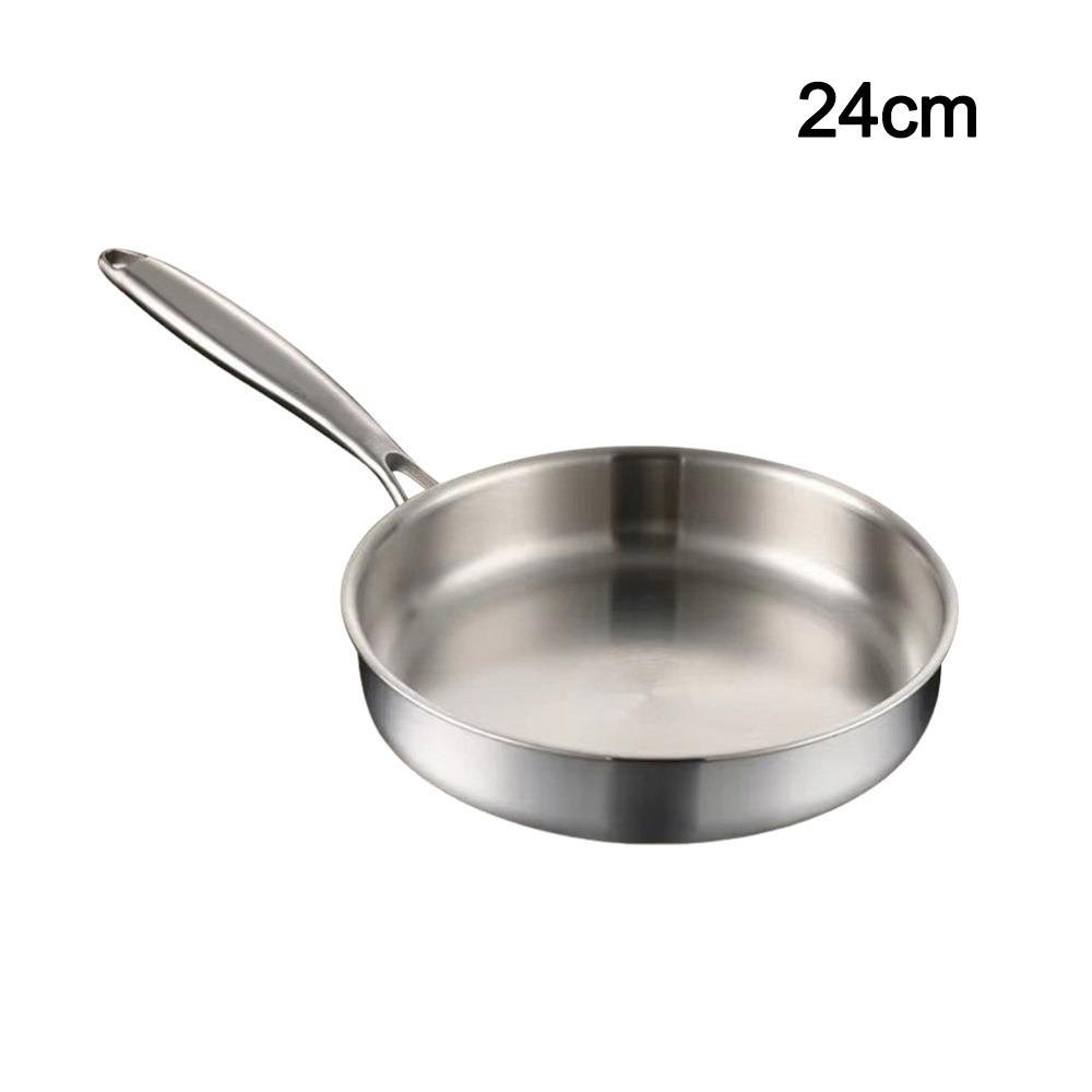 316L Stainless Steel Frying Pan Non-Stick Uncoated Cooking Pot  for Gas Stove Induction Cooker