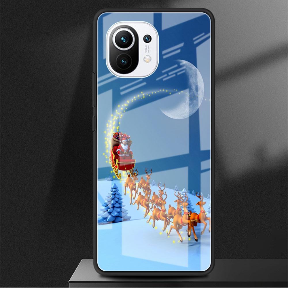 

Стеклянный чехол для Xiaomi Poco X3 NFC 11 Lite 11T F3 M3 для Redmi Note 11 10 9 8 Pro 10S 9S 9A 9C чехол для телефона с рисунком Рождество Redmi Note 9S