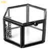 55KF Clear Glass Jewelry Box Jewelry Organize Holder Rings Box Necklaces Earrings Box