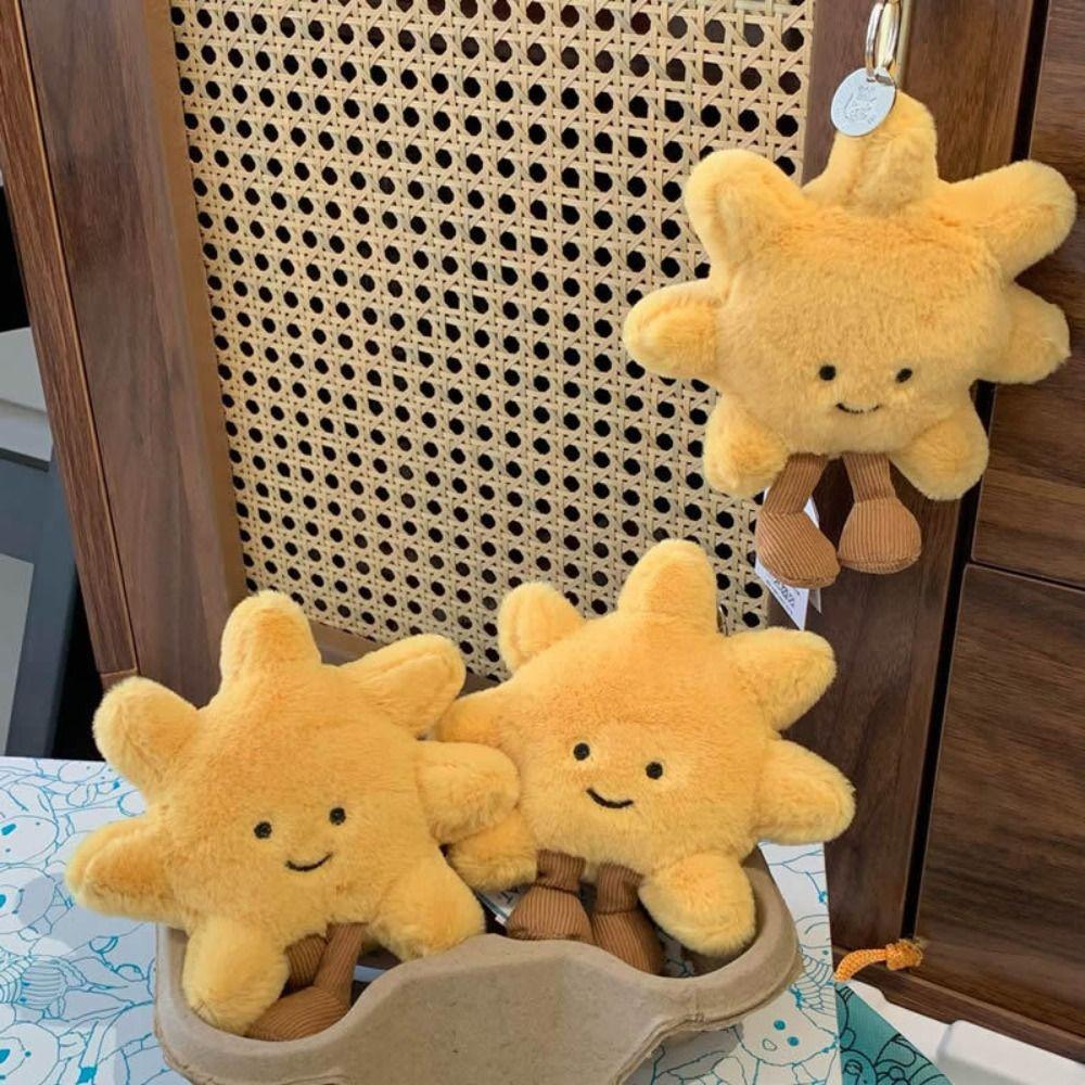 Jellycat Fashion Cartoon Sun Bag Charm Cute Soft Stuffed Sunflower Keychain Pendant Portable Plush Doll Pendant Xmas Gift
