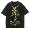 T-shirt lavata Code Geass Abbigliamento personalità Nuovo modello T-shirt anime Abbigliamento per tutto l'anno Coppie Taglie forti Unisex Classico