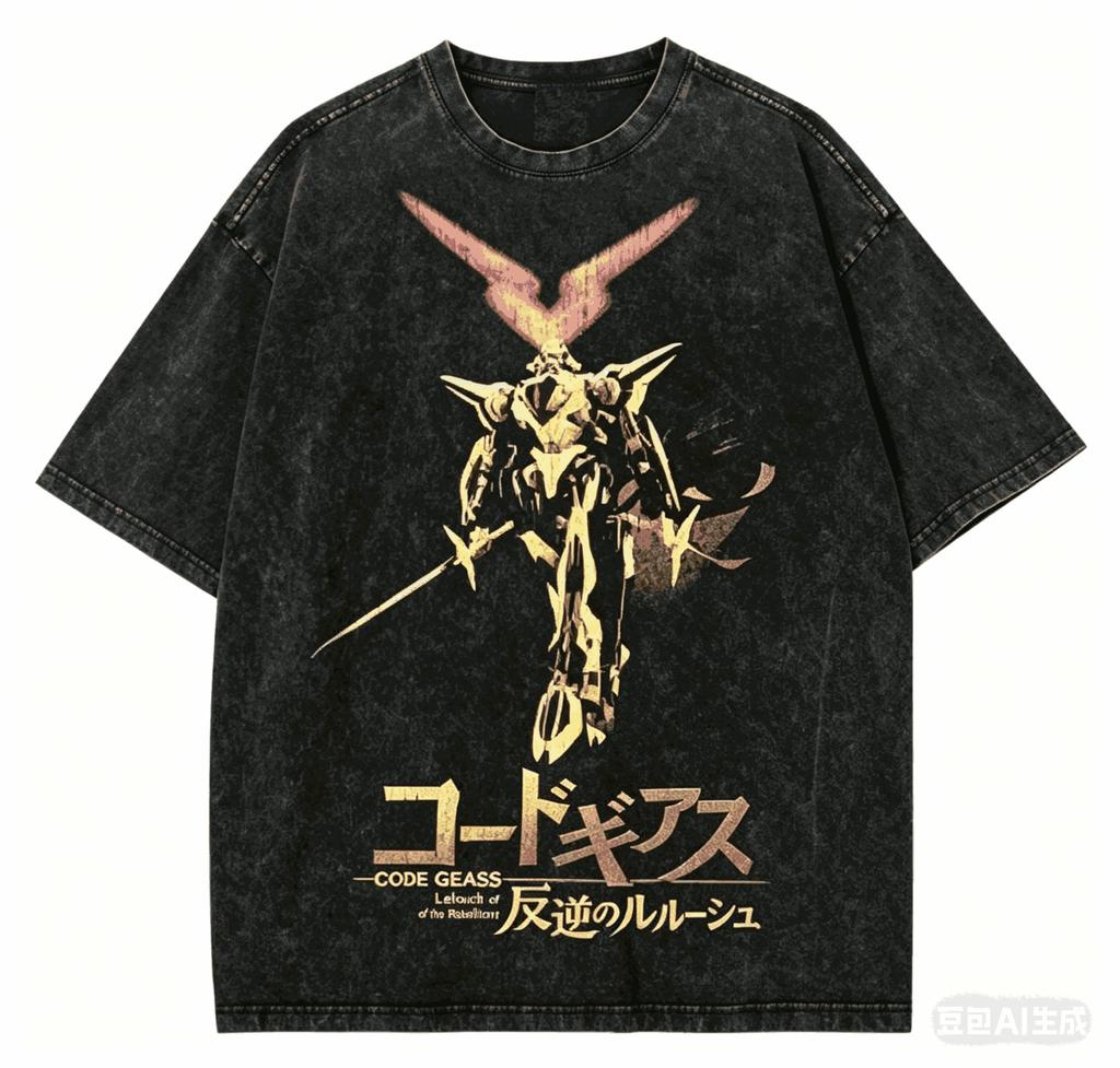 T-shirt lavata Code Geass Abbigliamento personalità Nuovo modello T-shirt anime Abbigliamento per tutto l'anno Coppie Taglie forti Unisex Classico