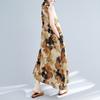 Boho Plus Size Cotton Linen Dress for Women Summer Sleeveless Printed Loose