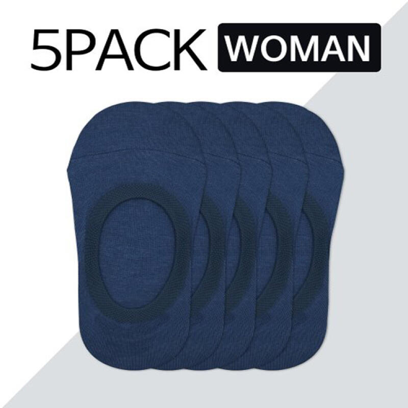 [Set of 5] Women s Colored Slippers - Dark Blue dark blue