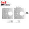Square Metal Large Door Hinge Repair Plate Kit Stainless Steel Fix Board Replacement Furniture Cabinet Hinge Plates with Screw