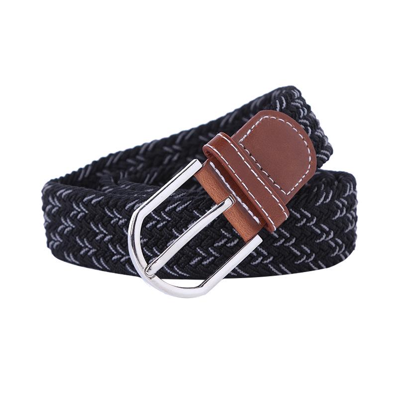 Handwoven Cross-Border Fashion Belt with Pin Buckle – Versatile Twill Men's & Women's Wide Elastic Waist Belt