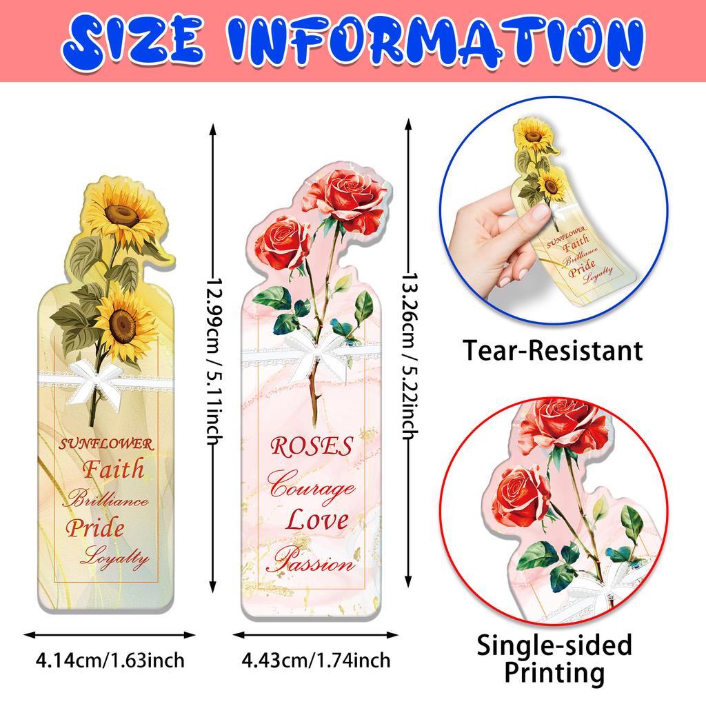 20 Creative Themes Paper Shaped Bookmarks Plants Flowers Student Gifts Messages Bookmark Clips
