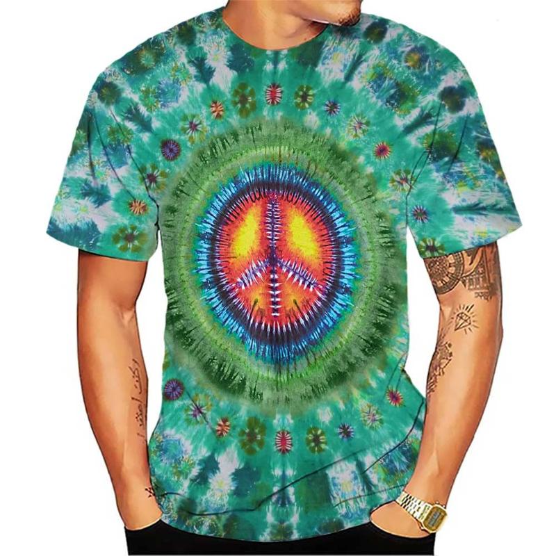 Colorful Vortex Tie-dye Pattern Printing 3D T Shirt for Men and Women Short Sleeve T Unisex Fashion O Neck Casual Men's Clothing