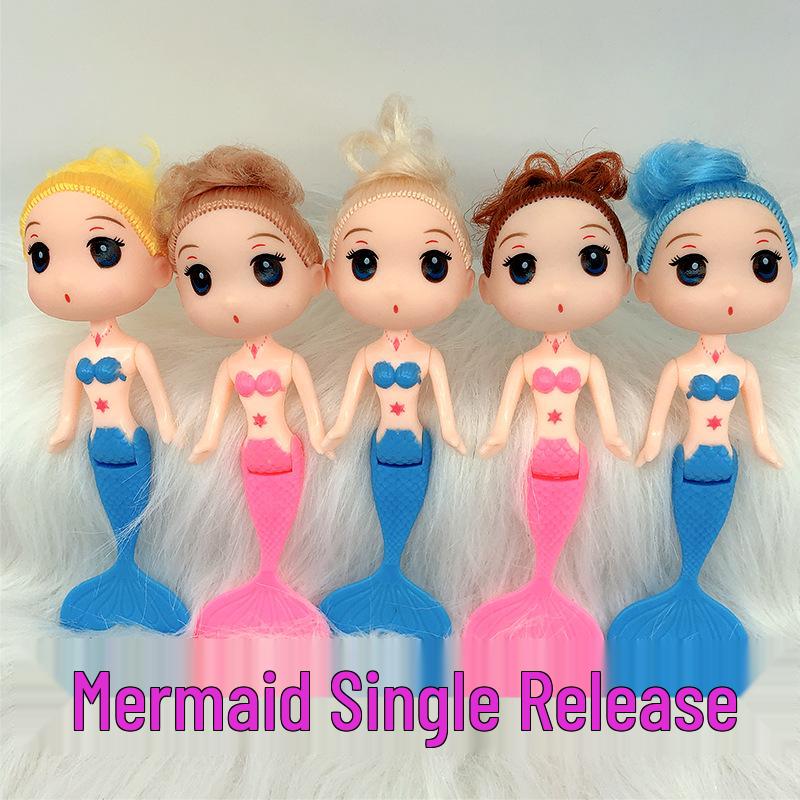 

16cm Mermaid Doll Figures: Cake Topper & Children s Ornament Bagged