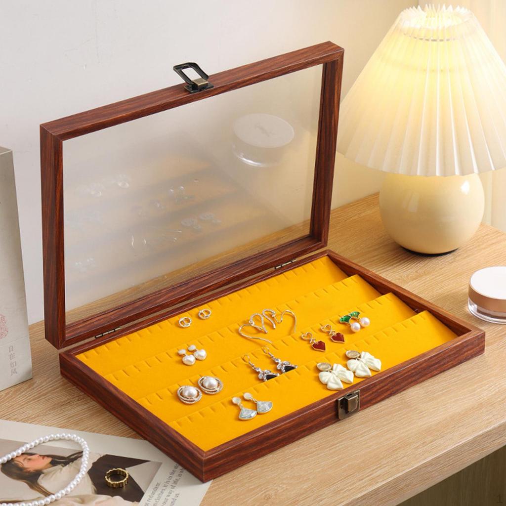 Jewelry Box Container Multifunctional Lockable with Flip Clear Open Lid Large Capacity Gifts
