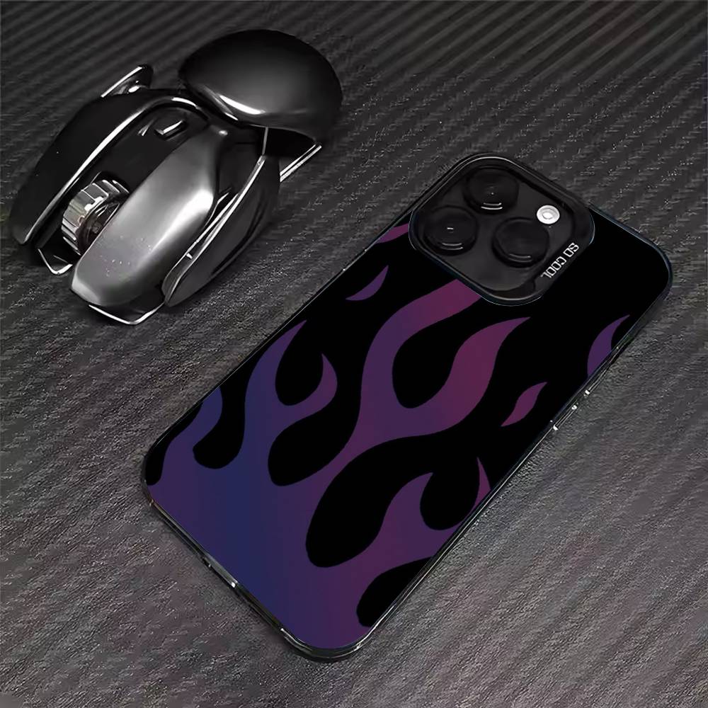 Creative Fashion Flame Phone Case For iPhone 17 16 15 14 13 12 11 Pro Max XS Max 7 8 Plus Shockproof Silicone Matte Cover