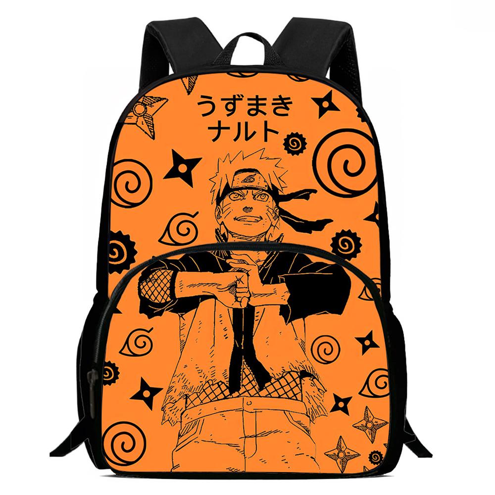 NARUTO Anime Kids Backpack Adjustable Shoulder Strap Front Pocket Lightweight Durable School Backpack For Boys Girls Age 6-10