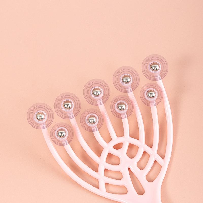 9 Claws Head Massger Streamlined Ball Body Relaxation Scalp Massage Roller For Hair Growth Hand Held Hair Stress Relief Aid