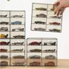 Car Model Storage Box Transparent Storage Rack with Compartments Home Stackable Jewellery Showcase Dustproof Toy Display Cabinet