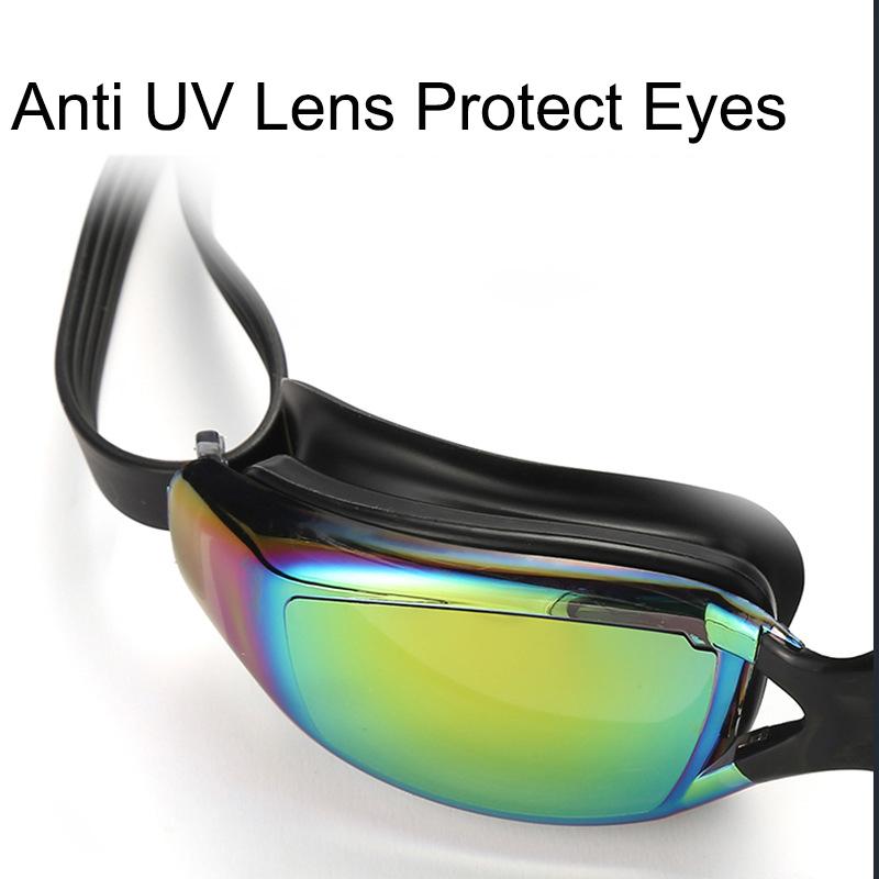 Plating Swimming Goggles Eyewear with Case Adults Professional Waterproof Anti Fog UV Shield Swim Pool Water Glasses Men Women