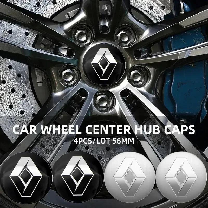 Interior Stickers 4pcs 56mm For Renault Megane 2 3 4 Twingo Clio Talisman Captur Trafic Kwid RS Car Wheel Center Hub Cap Rim Cov