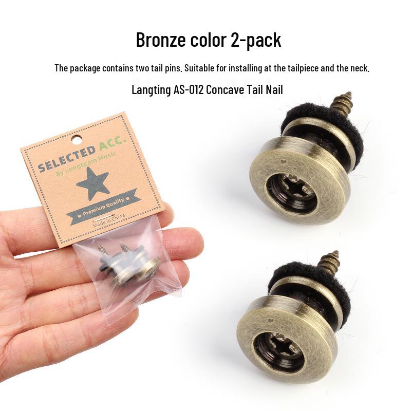 

Langting Guitar Tailpiece Strap Button Set - Non-Slip, Thickened Metal for Electric/Bass/Folk Guitars (2-Pack) Two-Pack