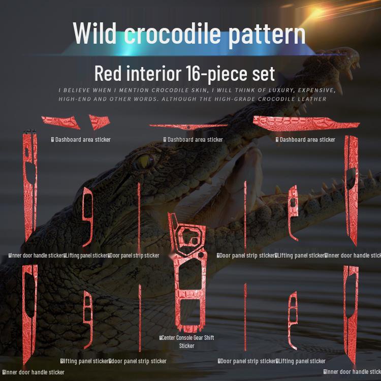 Crocodile Grain Film for Lynk & Co 01-06 Interior Gear Shift Decoration