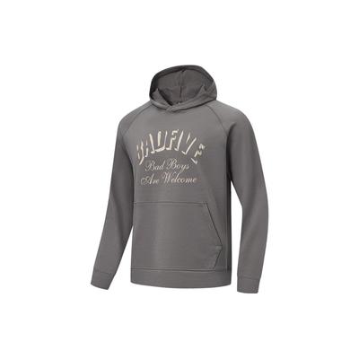 Li Ning Badfive Letter Print Pullover Sweatshirt Unisex Sweatshirt Street-Grey AWDT887-3