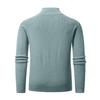 Men's Vertical Pitted-Stripe Knitted Sweater With Half-Zip Stand Collar